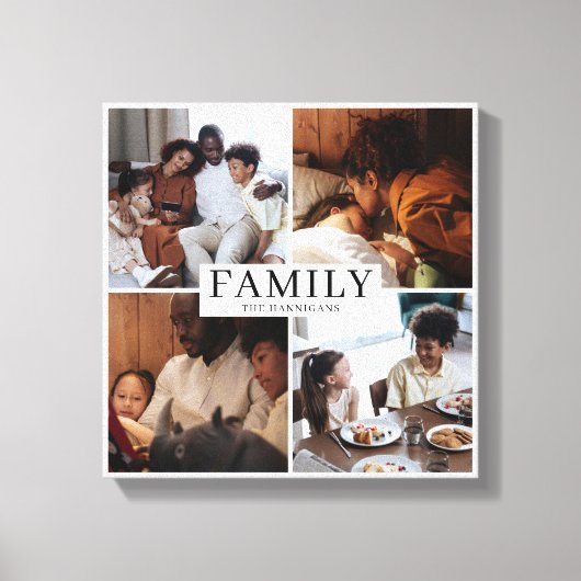 Family Multi Photo Simple Elegant Canvas Afdruk (Voorkant)