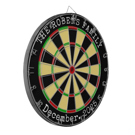 Family Name Personalized  Dartboard Dartbord (Voorkant Links)