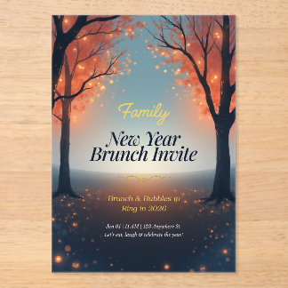 Family New Year Brunch Acrylic Invitation   Acryl Uitnodigingen