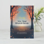 Family New Year Brunch Invitation Magical Forest  (Debout devant)