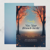 Family New Year Brunch Invitation Magical Forest  (Devant / Derrière)