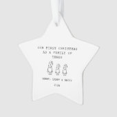 Family Of 3 Christmas Gonk Star Ornament (devant)