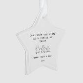 Family Of 3 Cute Gingerbread Men Star Ornament (devant)