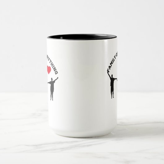 Family Over Everything Mug with Silhouette Design  (Centre)