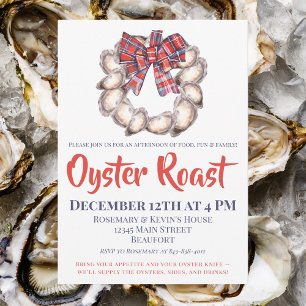 Family Oyster Roast Oyster Krans Plaid lint Kaart