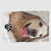 Family Pet Photo Monogram Golfhanddoek (Horizontaal)