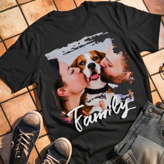 Family Pet Selfie Modèle photo T-shirt Basic