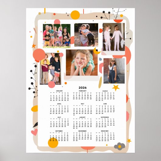 Family Photo Calendar 2026 Poster 18x24 (Devant)