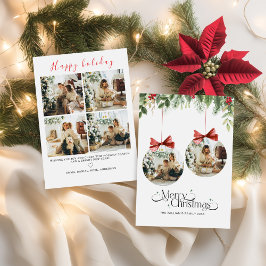 Family Photo Christmas Card Template Minimalist  Feestdagenkaart