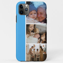 Family Photo Collage blue 4 Picture iPhone 11 Pro Max Hoesje