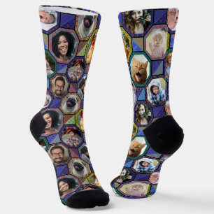 Family Photo Collage Easy Dark Quilt 12 Pics Sokken