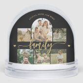 Family photo collage elegant gold script keepsake (Avant)