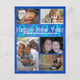 Family Photo Collage Happy New Year Greeting Postc Briefkaart