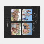 Family Photo Collage Kalligrafiescript Fleece Deken (Voorkant (Horizontaal))