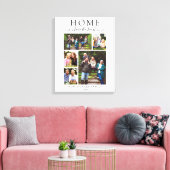 Family Photo Collage Keepsake Heart Script Canvas Afdruk (Insitu (Woonkamer))