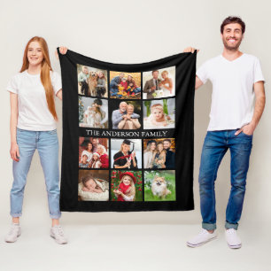 Family Photo Collage - Kies uw kleur Fleece Deken