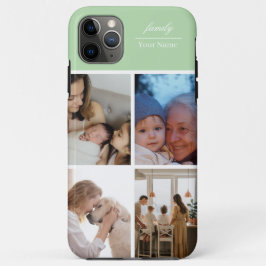 Family Photo Collage light green 4 Picture iPhone 11 Pro Max Hoesje