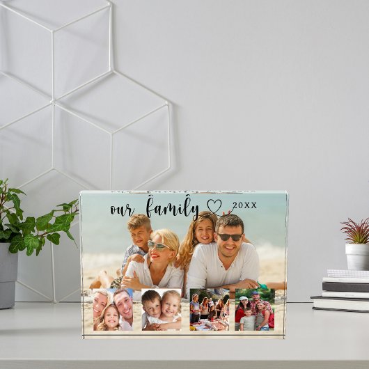 Family photo collage love heart script fotoblokken