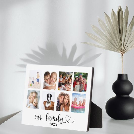 Family photo collage love heart script fotoplaat