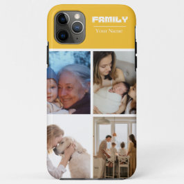 Family Photo Collage orange  4 Picture  iPhone 11 Pro Max Hoesje