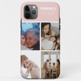 Family Photo Collage pink 4 Picture iPhone 11 Pro Max Hoesje