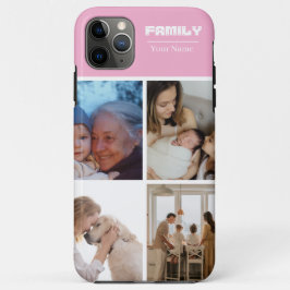 Family Photo Collage pink 4 Picture iPhone 11 Pro Max Hoesje