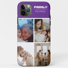 Family Photo Collage purple  4 Picture iPhone 11 Pro Max Hoesje