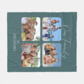 Family Photo Collage Script Fleece Deken (Voorkant (Horizontaal))