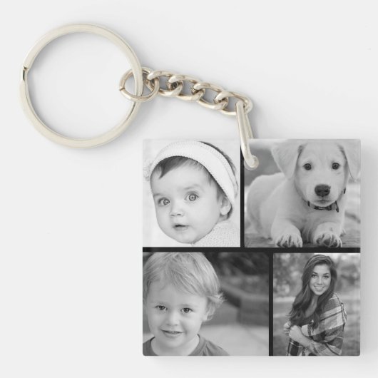 Family Photo Collage Sleutelhanger (voorkant)