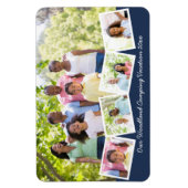 Family Photo Collage w Zigzag Photo Strip Blue Magneet (Verticaal)