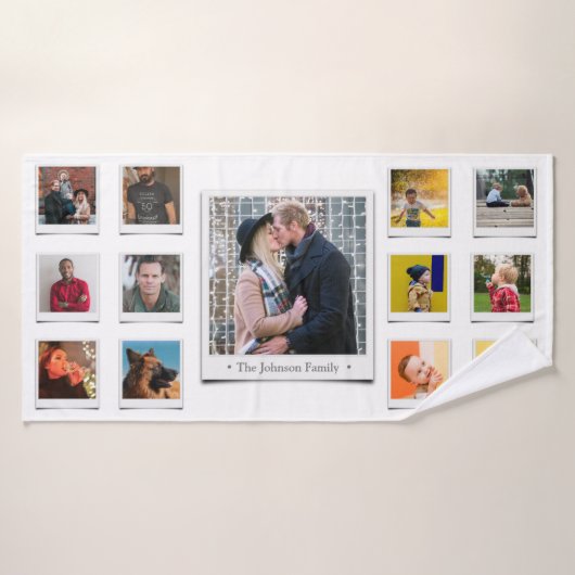 Family Photo Collage White Badhanddoek (Badhanddoek)