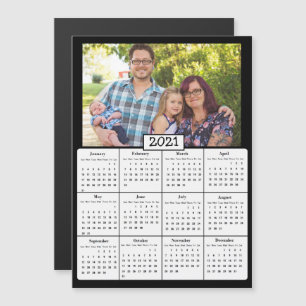 Family Photo Mini 2021 Calendar Magnetische Uitnodiging