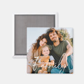 Family Photo Modern Cool Typography Magnet Magneet (Voorkant / Achterkant)