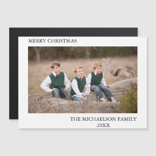 Family Photo Personalized Magnetic Holiday Kaart