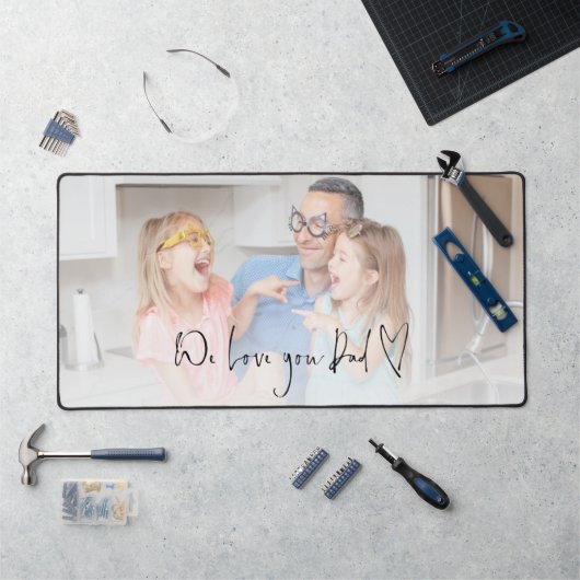 Family Photo Script We Love You Papa Heart (Poste de travail)
