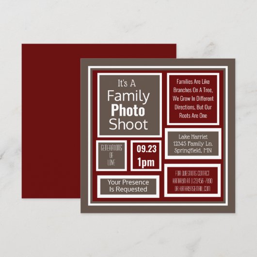 Family Photo Shoot Modern Kaart (Voorkant / Achterkant)