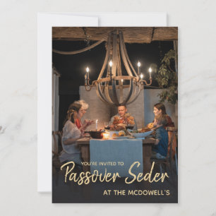 Family Photo Template Passover Seder Invitation Kaart