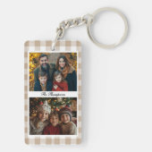 Family Photos Beige Modern Scripture Sleutelhanger (achterkant)