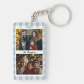Family Photos Blue Modern Scripture Sleutelhanger (achterkant)