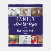 Family Quote 6 Photo Collage Script Keepomwille Fleece Deken (Voorkant)