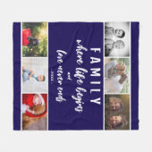 Family Quote 6 Photo Collage Script Keepomwille Fleece Deken (Voorkant (Horizontaal))