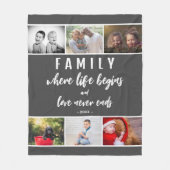 Family Quote 6 Photo Collage Script Keepomwille Fleece Deken (Voorkant)