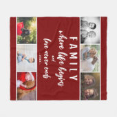 Family Quote 6 Photo Collage Script Keepomwille Fleece Deken (Voorkant (Horizontaal))