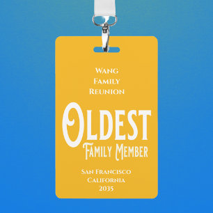 Family Reunion Award oudste familielid Badge