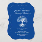 Family Reunion blue and white Invitation (Devant / Derrière)