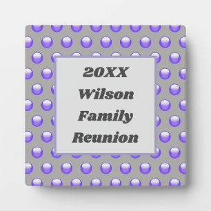 Family Reunion Blue en Gray Polka Dot Event Fotoplaat