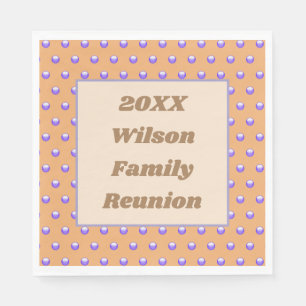 Family Reunion Blue en Peach Pattern Polka Dots Servet