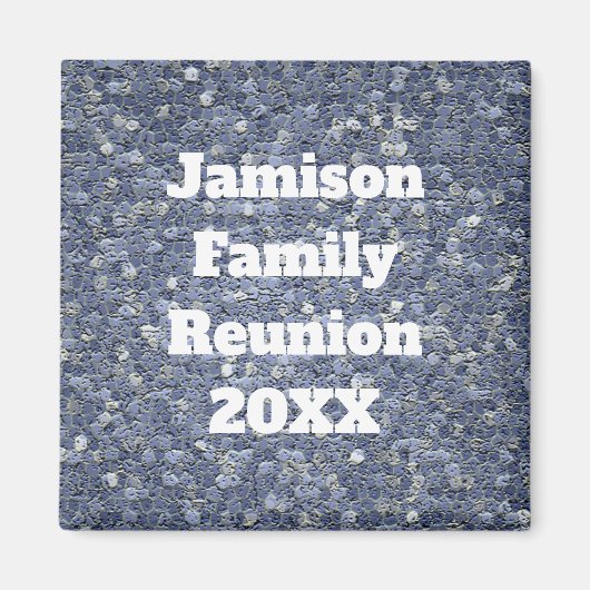 Family Reunion Blue Gray Mosaic Tegel Keepomwille Magneet (Voorkant)