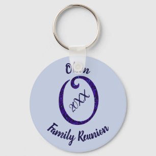 Family Reunion Blue Mosaic Letter O Monogram Sleutelhanger