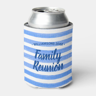Family Reunion Blue White Stripe Blikjeskoeler